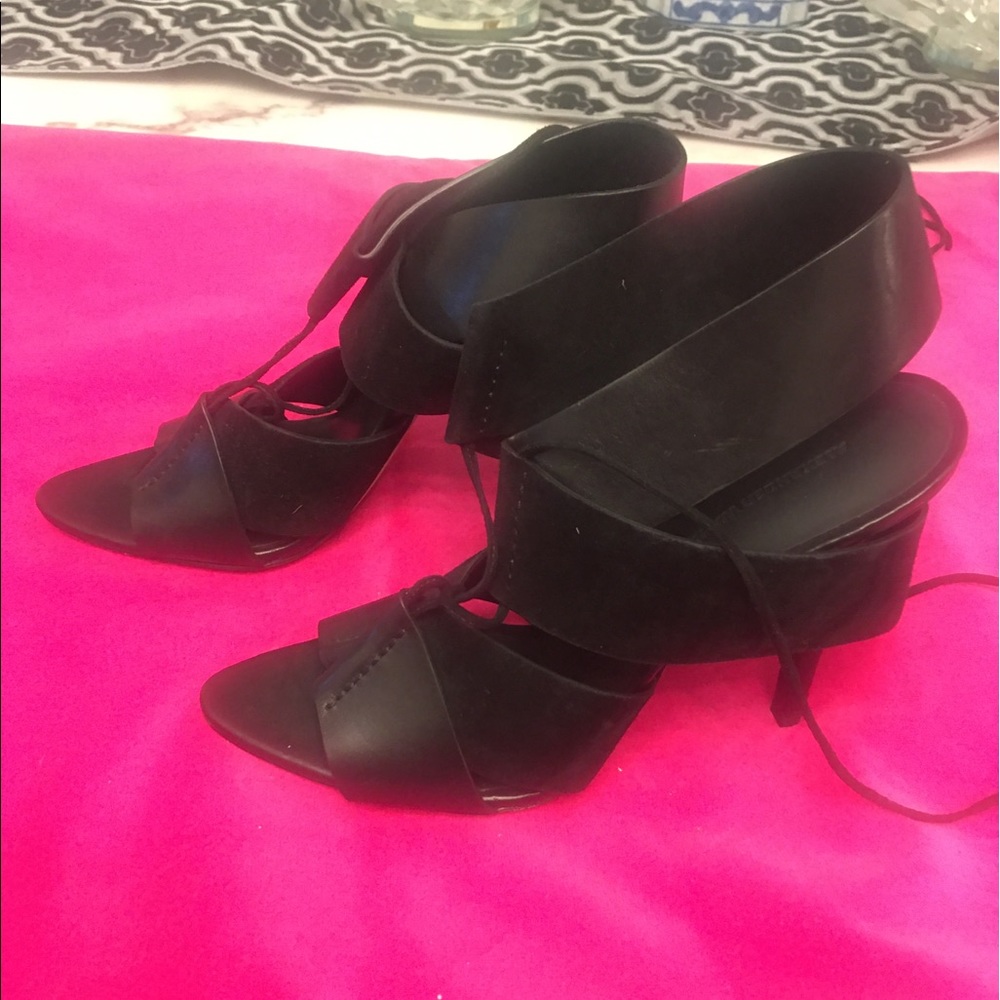 Alexander Wang Black Marlene Lace up Stilettos